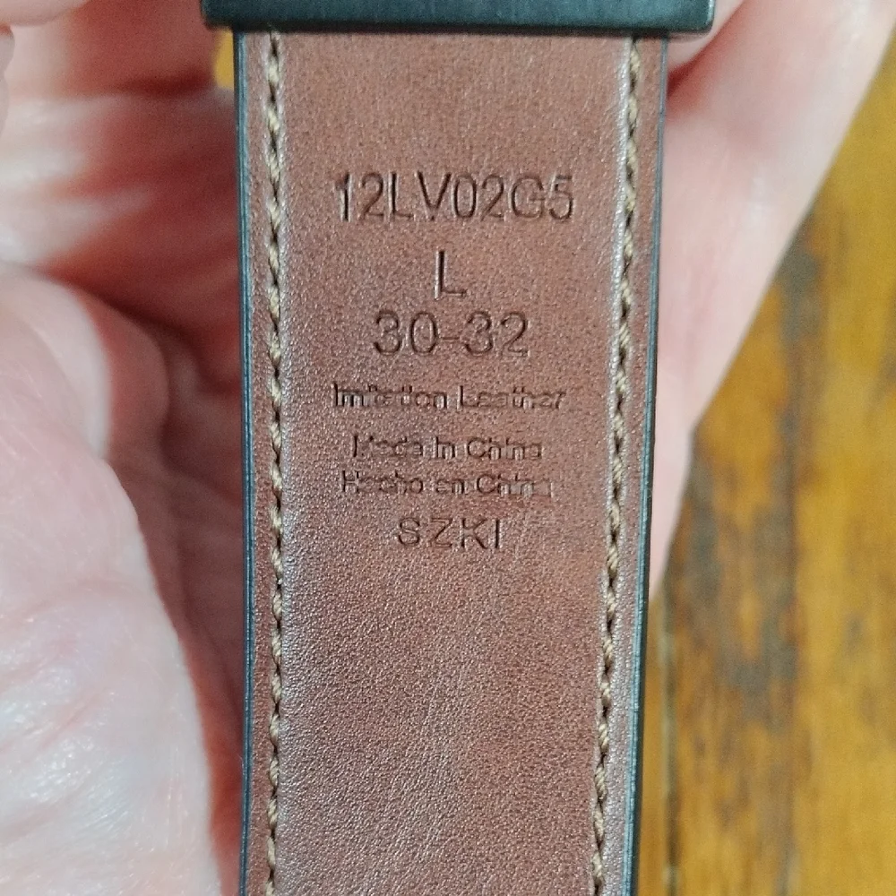 Men's Black And Brown Reversible Leather Belt Size L  30-32